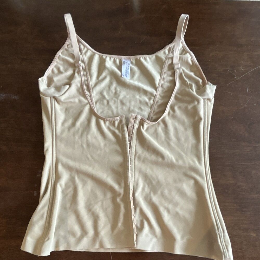 Flexees Firm Control Shaping Top Shapewear 2XL Beige Front Hook & Eye 0103